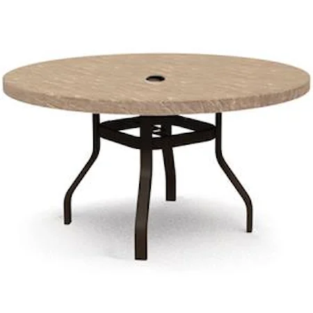 42" Round Dining Table with Flared Legs and Without Umbrella Hole